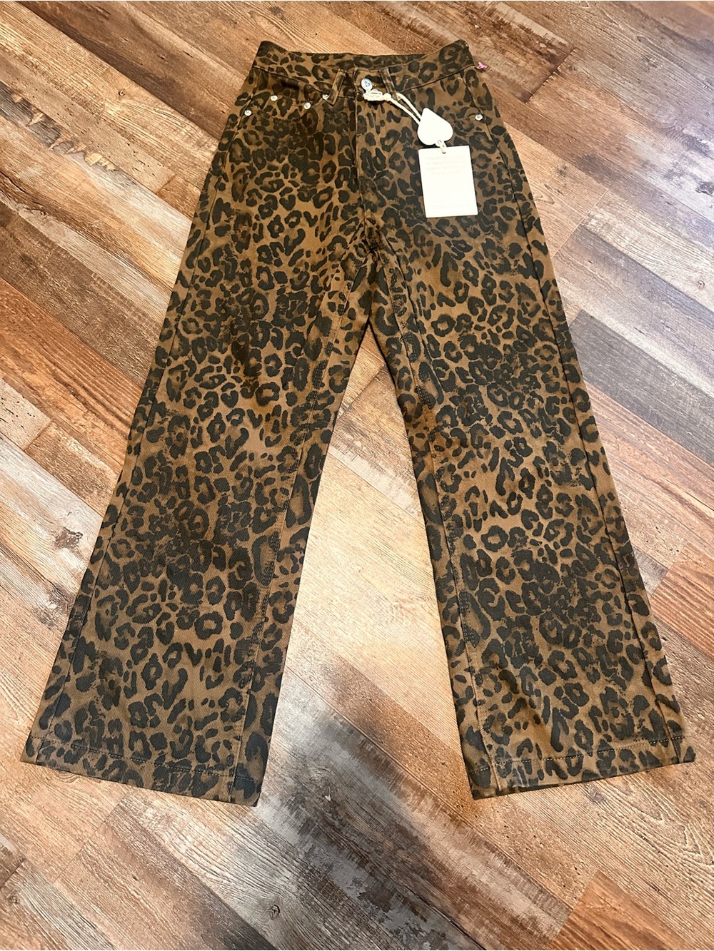 Aelfric Eden Leopard Print Wide Leg Pants - Brown & Black
